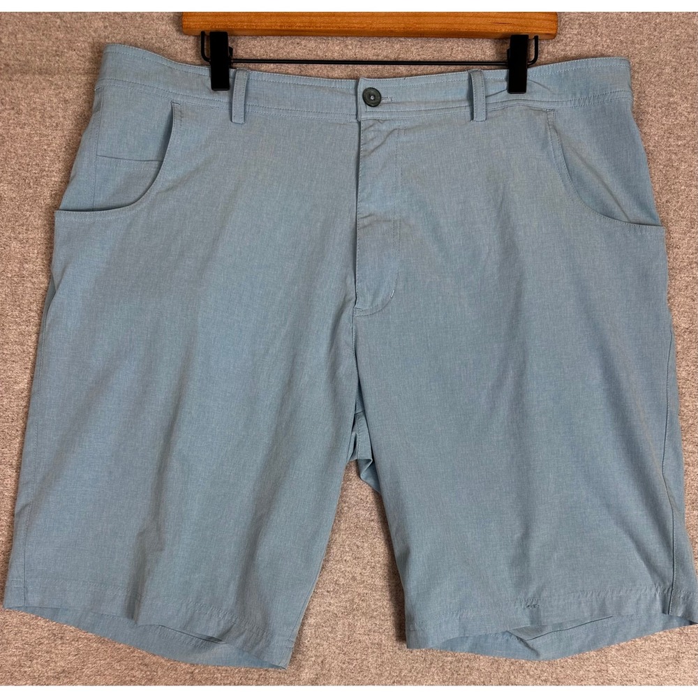 Straight Down Golf Shorts Mens 38x10 Blue Performance Heathered Pockets